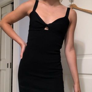 Black body on dress with cutout